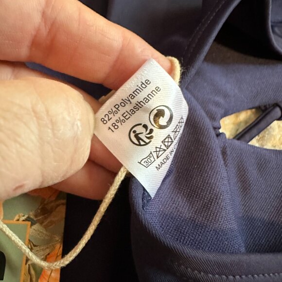 SHEKINI {NWT} Navy Blue Lace Up One Piece Swimsuit | Medium | high leg u back - Picture 8 of 9